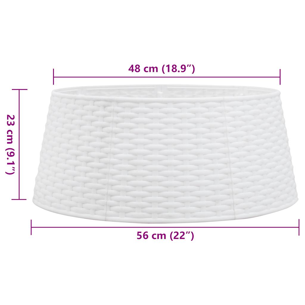 Juletreskjørt hvit Ø56x23 cm plast