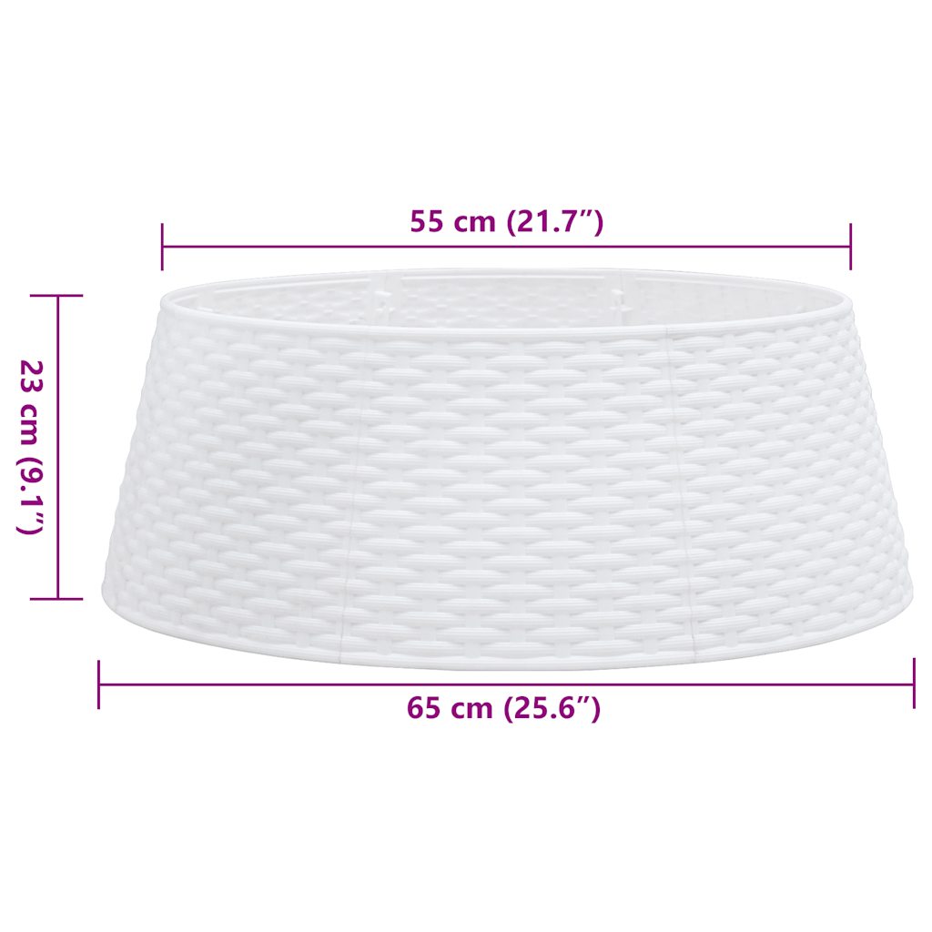 Juletreskjørt hvit Ø65x23 cm plast