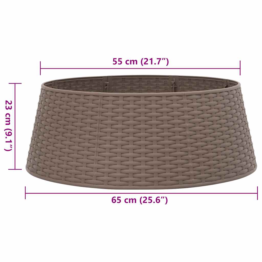 Juletreskjørt brun Ø65x23 cm plast
