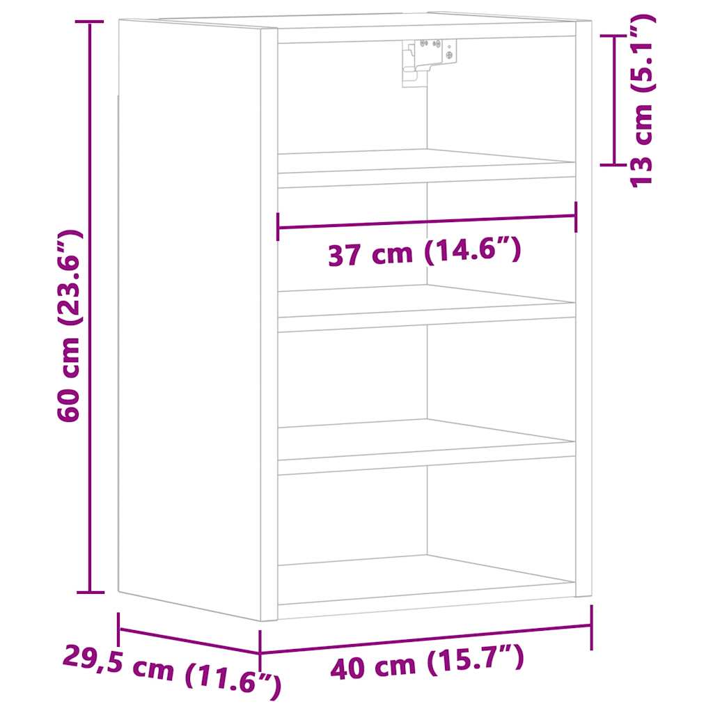 Hengende skap "Riga" artisan eik 40x29,5x60 cm konstruert tre