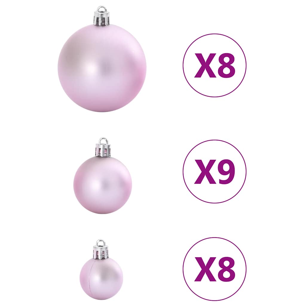 Julekuler 100 stk rosa Ø3/4/6 cm