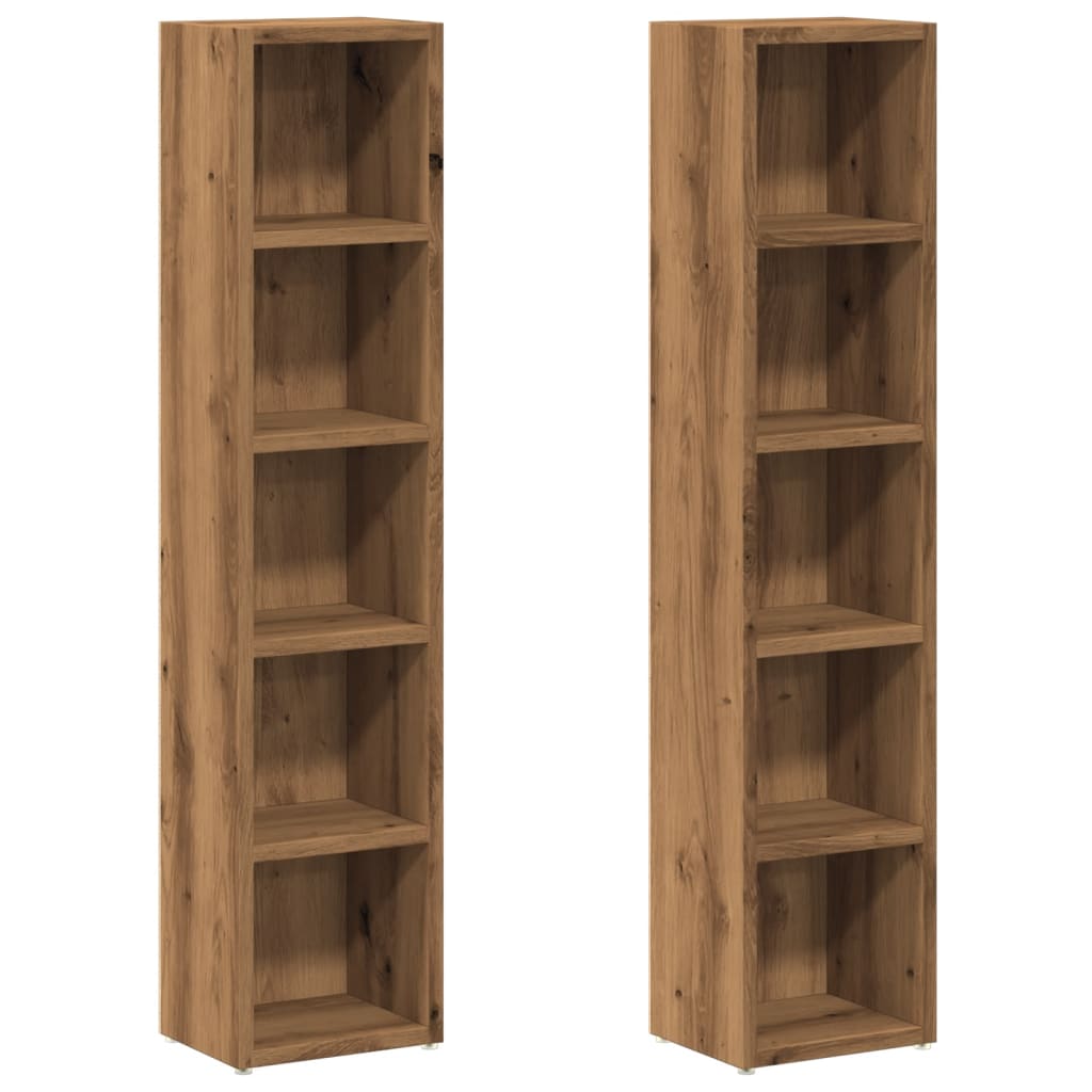 CD-skap 2 stk artisan eik 21x16x93,5 cm konstruert tre