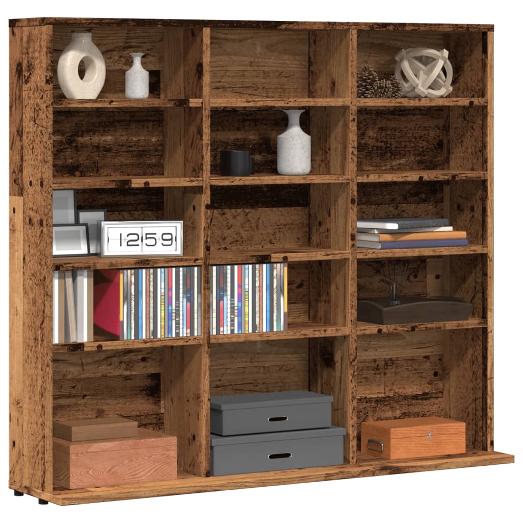 CD-skap gammelt tre 100x23x89,5 cm konstruert tre