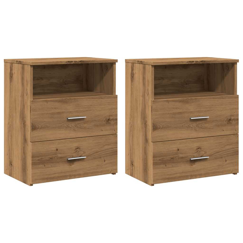 Nattbord 2 stk artisan eik 50x32x60 cm konstruert tre