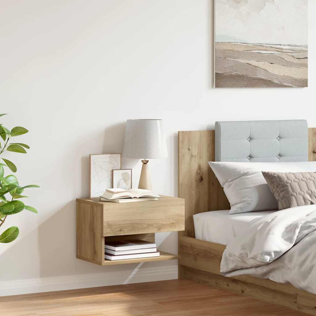 Veggmontert nattbord artisan eik