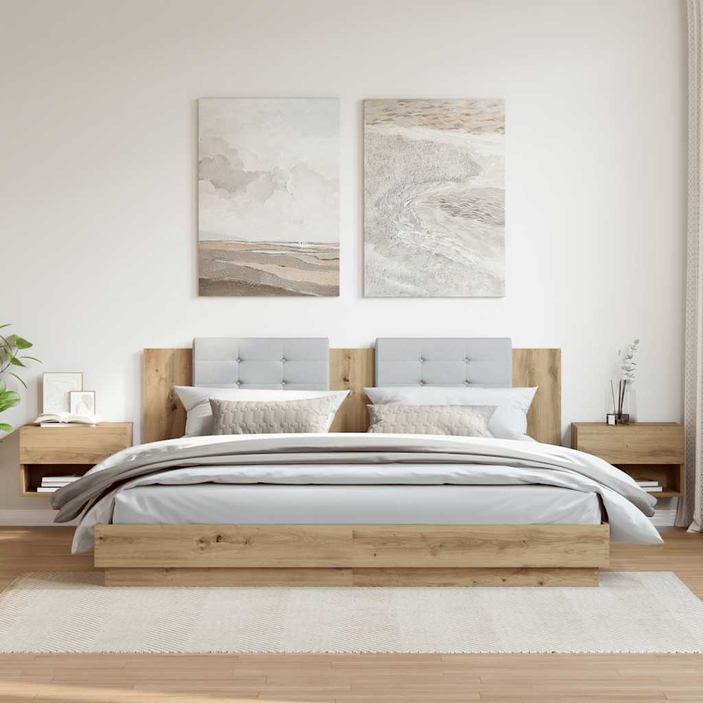 Veggmonterte nattbord 2 stk artisan eik