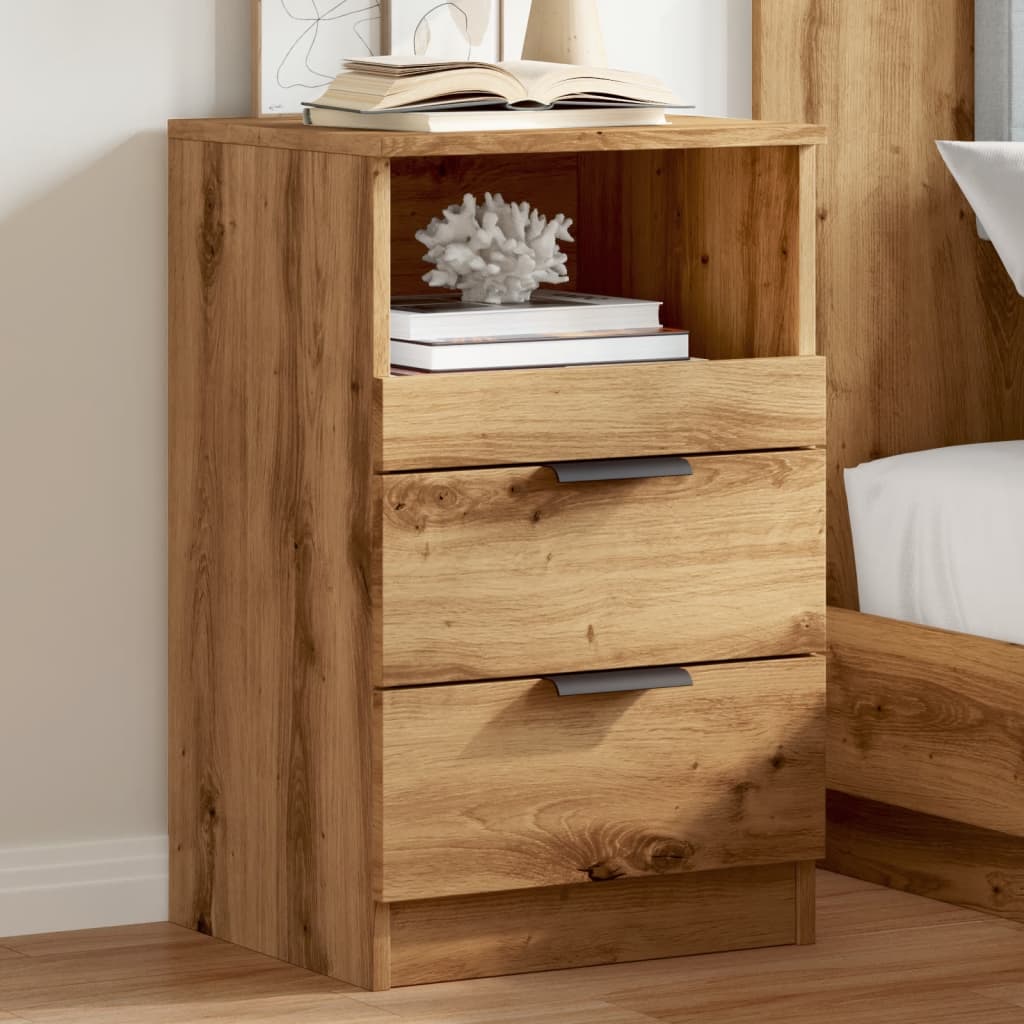 Nattbord 2 stk artisan eik 40x36x65 cm konstruert tre