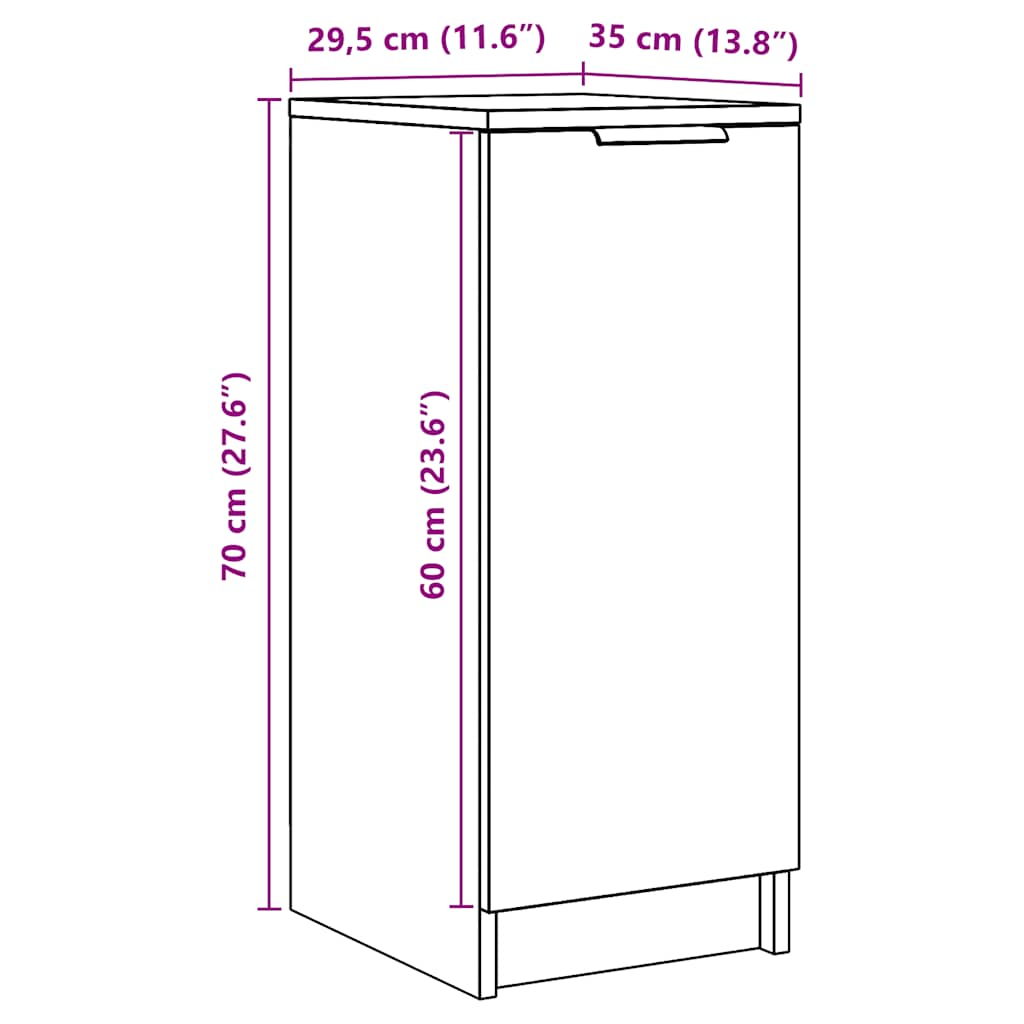 Skohylle artisan eik 29,5x35x70 cm konstruert tre