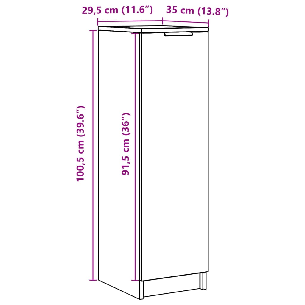 Skohylle artisan eik 29,5x35x100,5 cm konstruert tre