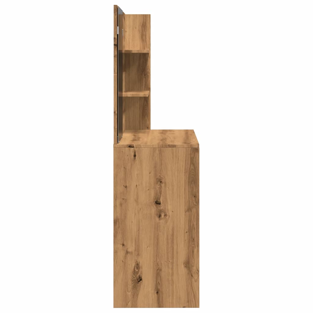 Sminkebord med speil artisan eik 74,5x40x141 cm