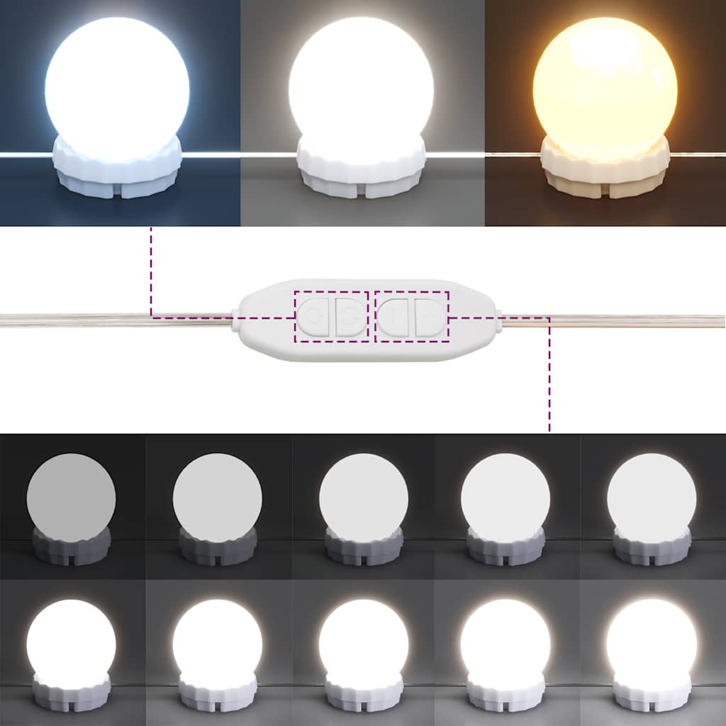 Sminkebord med LED artisan eik 86,5x35x136 cm