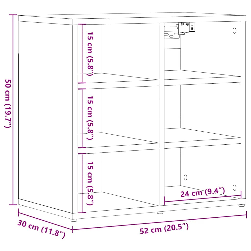 Skohyller svart 2 stk artisan eik 52x30x50 cm