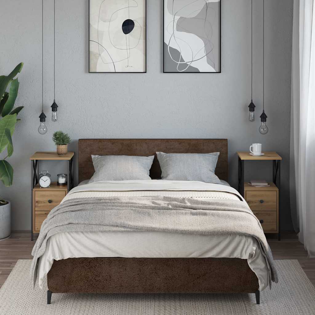 Nattbord 2 stk artisan eik 34x35,5x70 cm konstruert tre