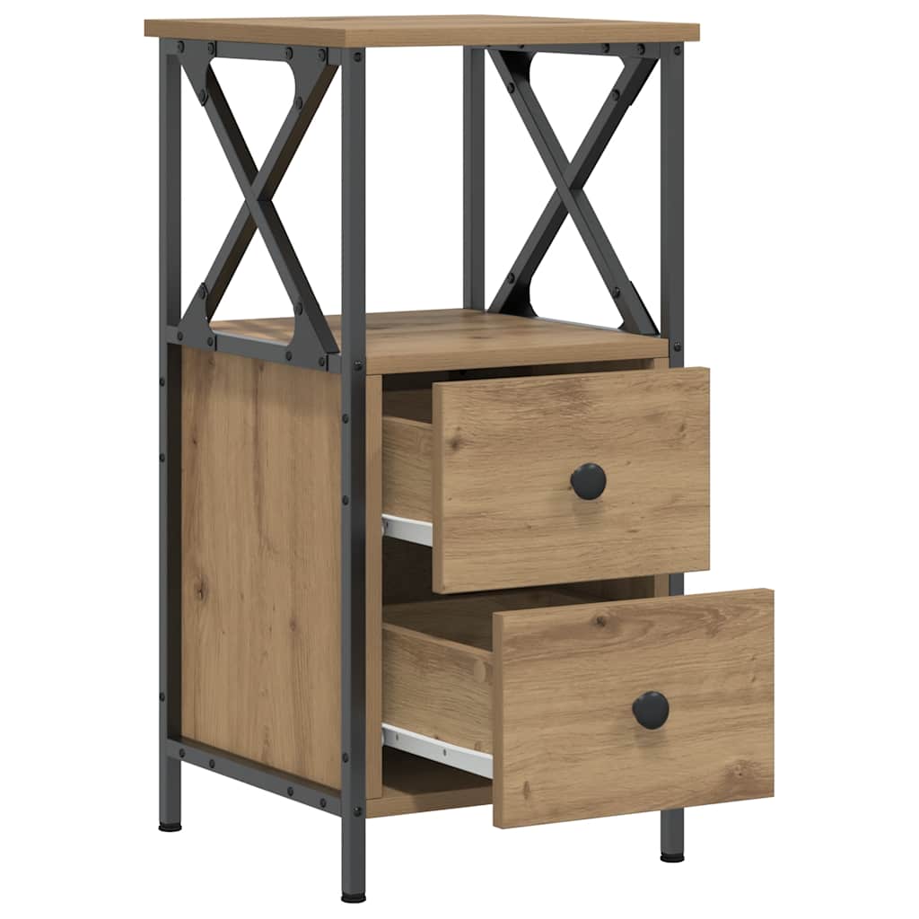 Nattbord 2 stk artisan eik 34x35,5x70 cm konstruert tre