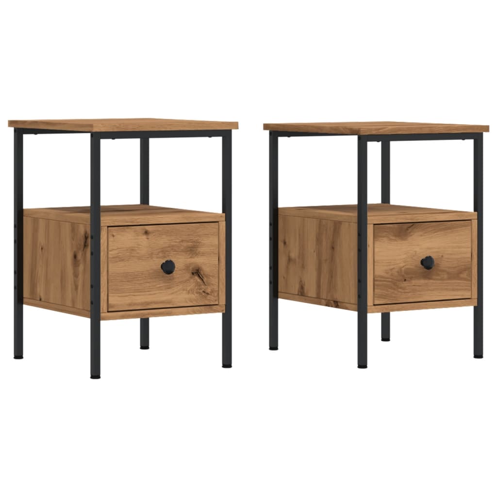 Nattbord 2 stk artisan eik 34x36x50 cm konstruert tre