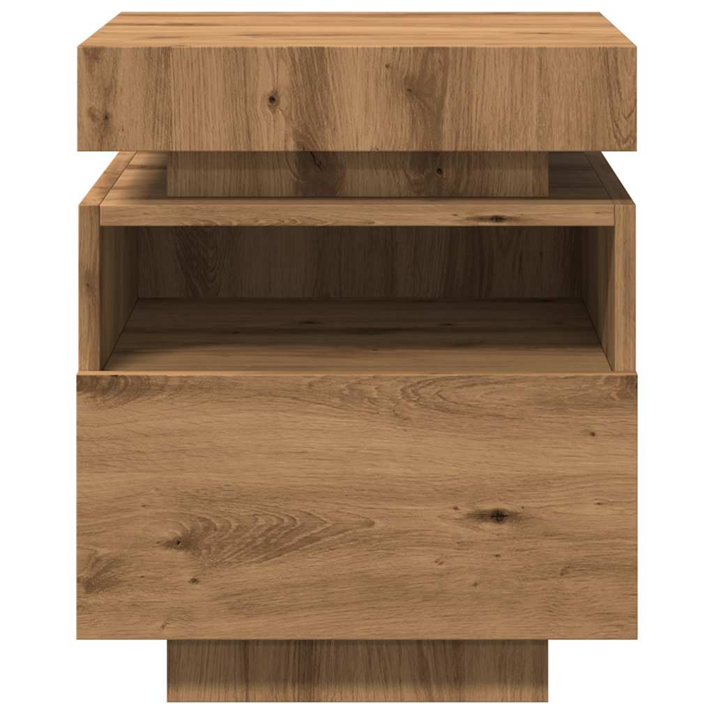 Nattbord med LED artisan eik 40x39x48,5 cm