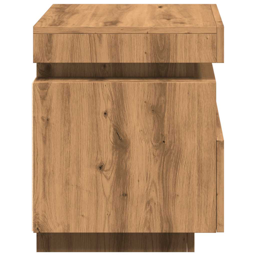 Nattbord med LED artisan eik 40x39x48,5 cm
