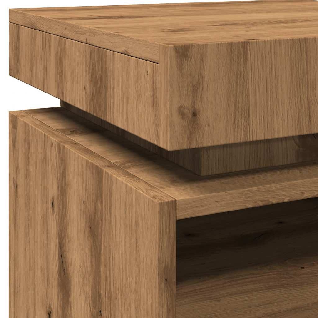 Nattbord med LED artisan eik 40x39x48,5 cm