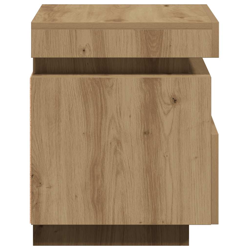 Nattbord med LED 2 stk artisan eik 40x39x48,5 cm
