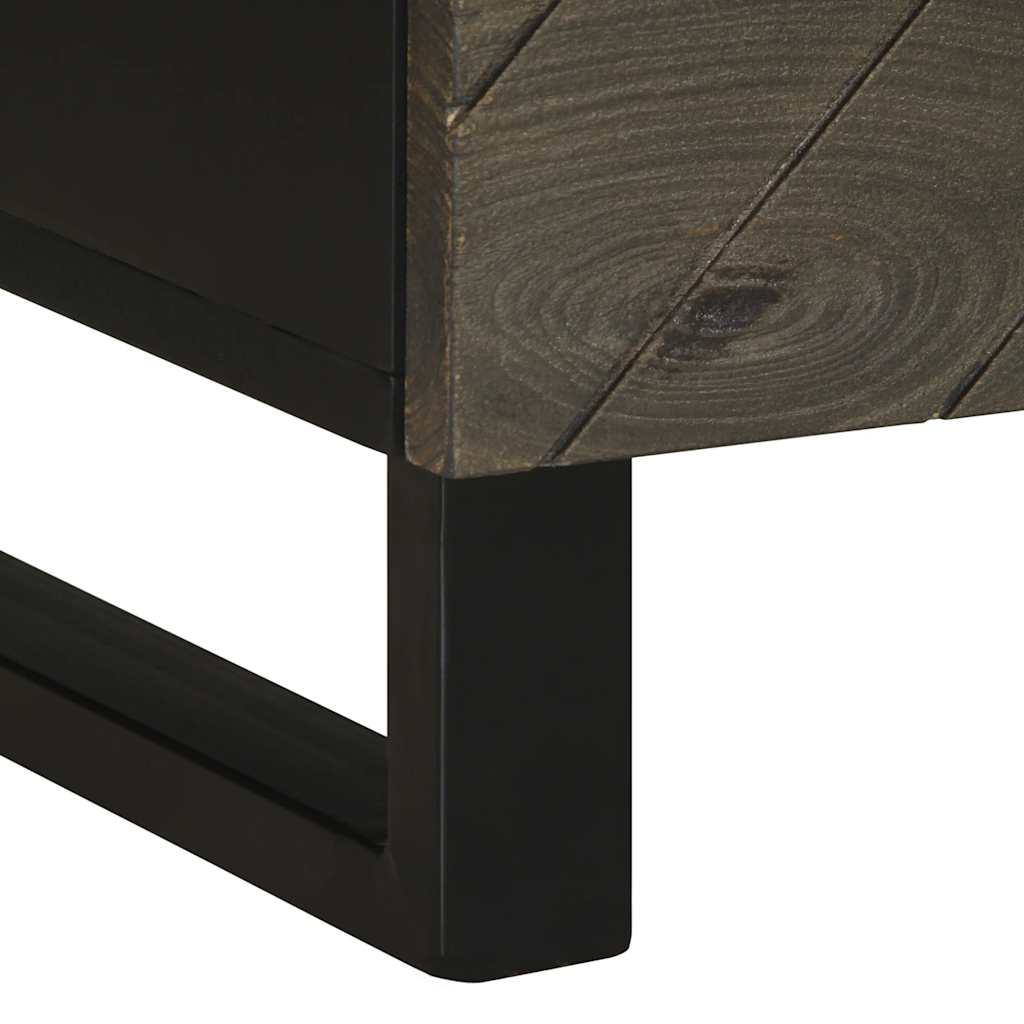 Nattbord svart 40x33x46 cm heltre mango