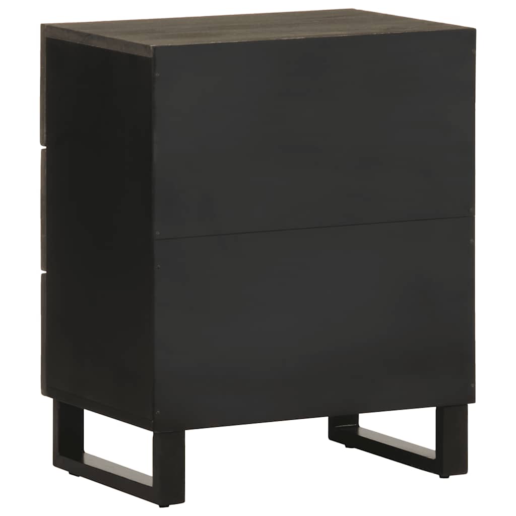 Nattbord svart 50x33x62 cm heltre mango