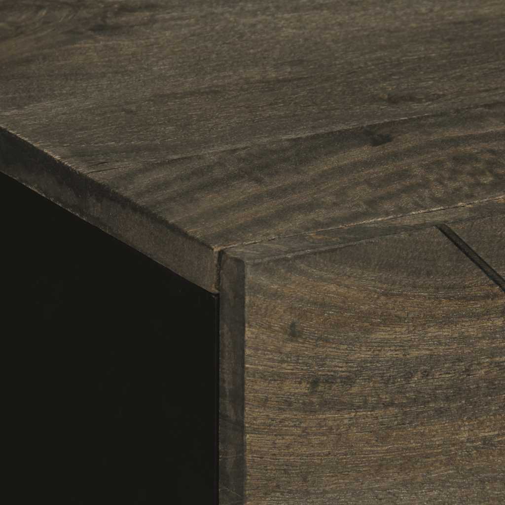 Nattbord svart 50x33x62 cm heltre mango