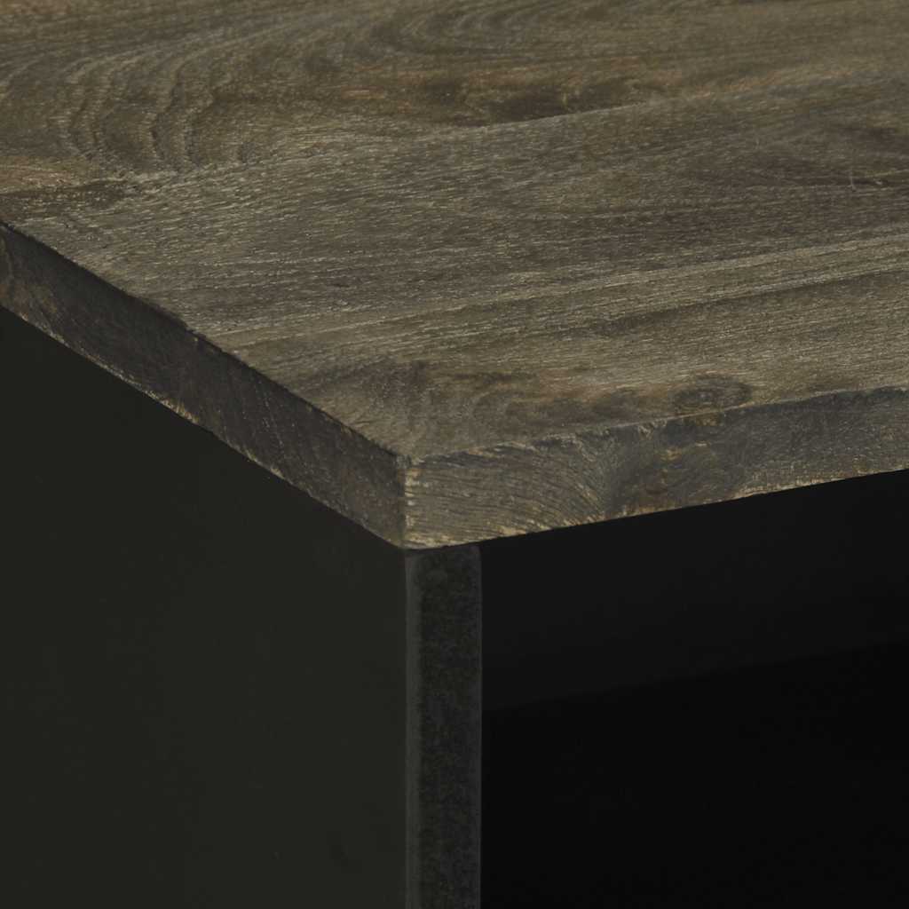 Nattbord svart 50x33x62 cm heltre mango