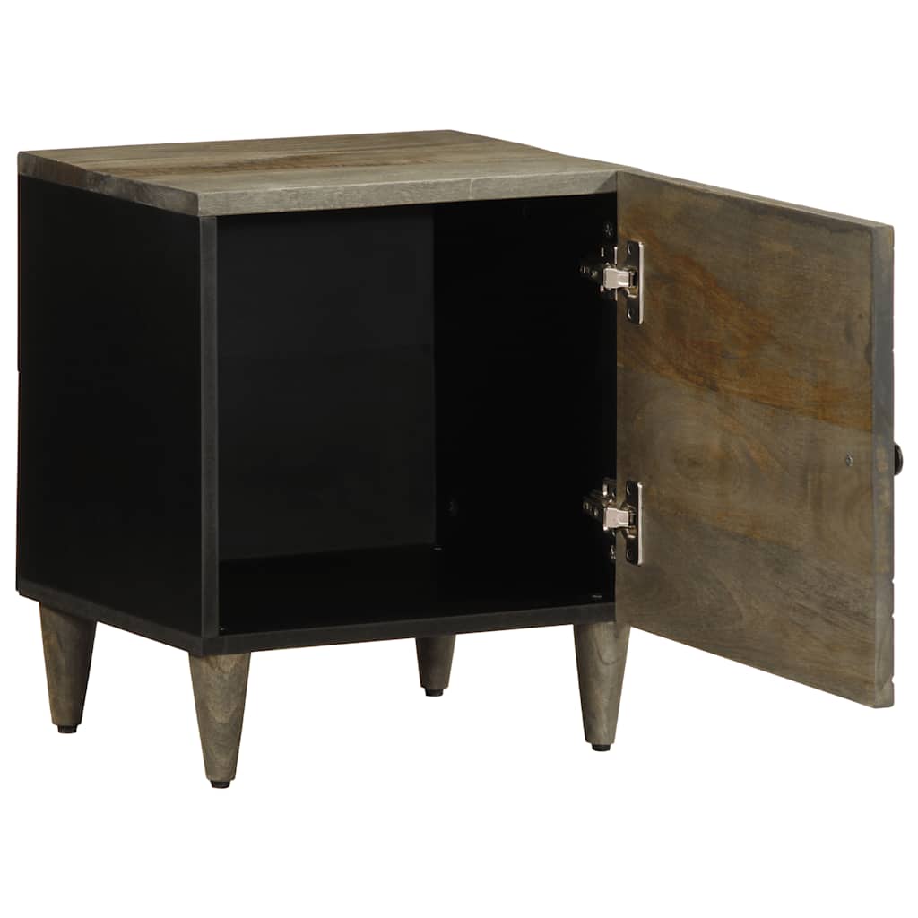 Nattbord lysegrå 40x33x46 cm heltre mango