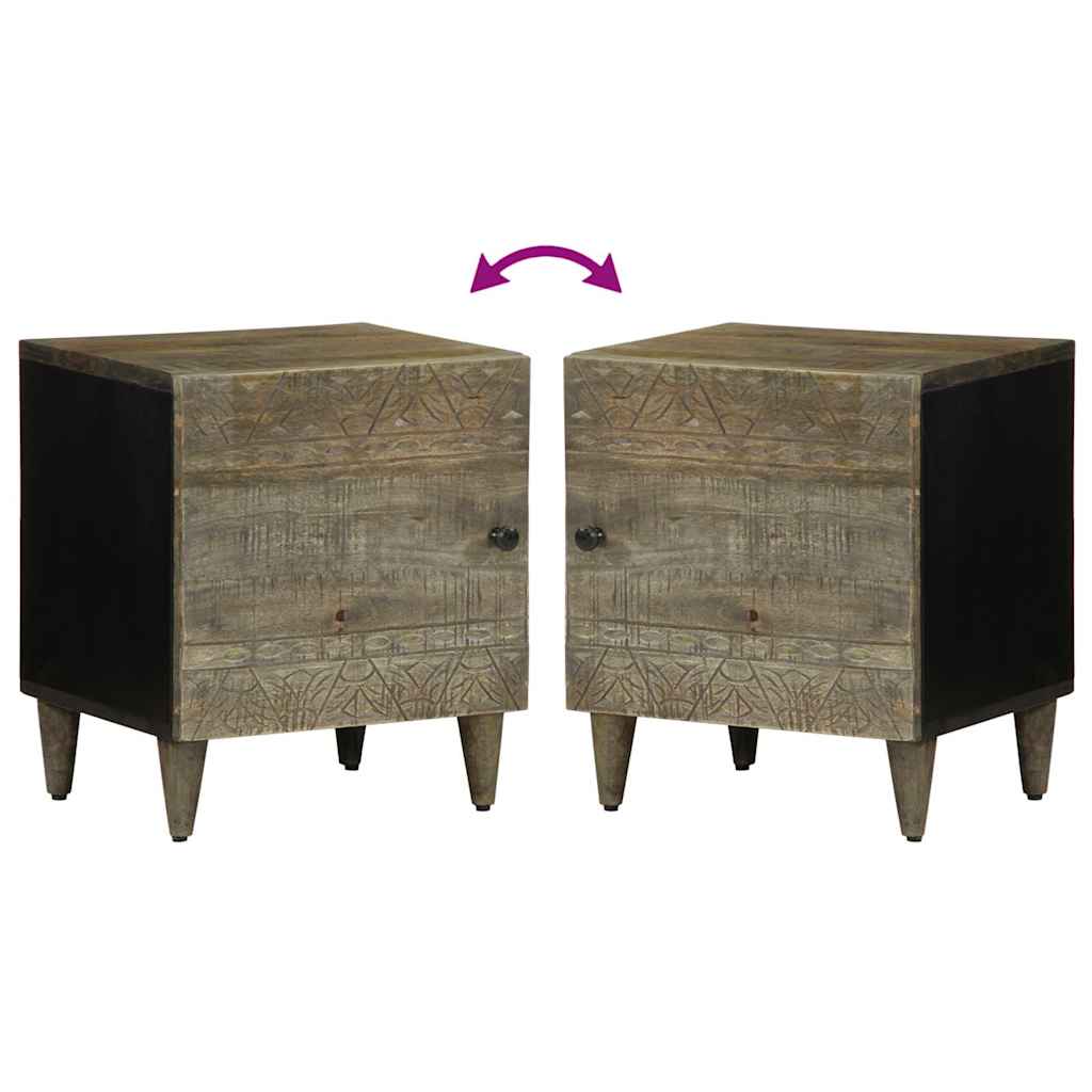 Nattbord lysegrå 40x33x46 cm heltre mango