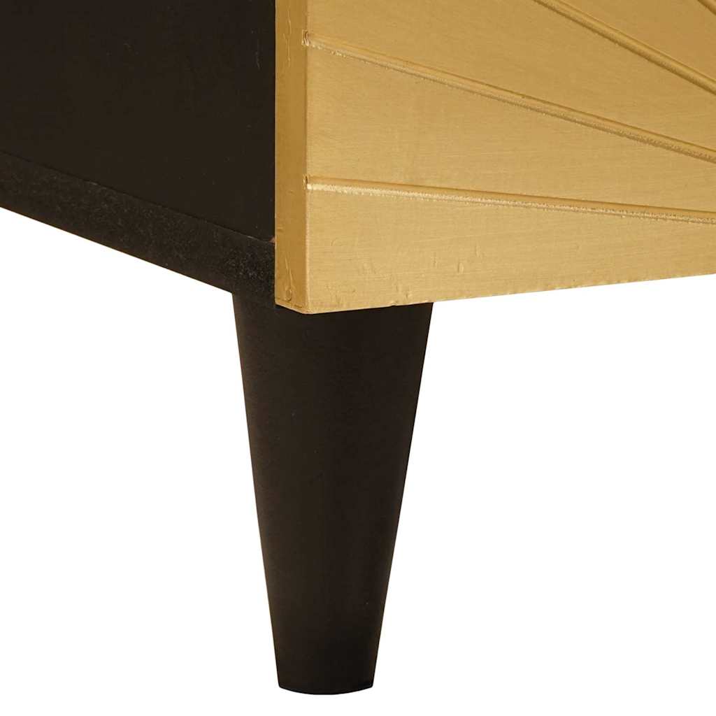 Nattbord 2 pcs Svart og Gull 40 x 33.5 x 46 cm heltre mango