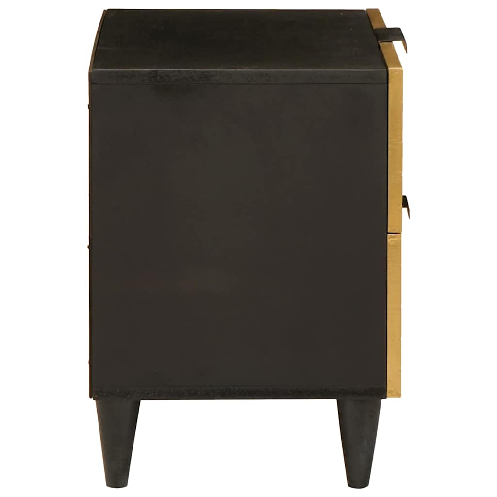 Nattbord 2 pcs Svart og Gull 40 x 33.5 x 46 cm heltre mango