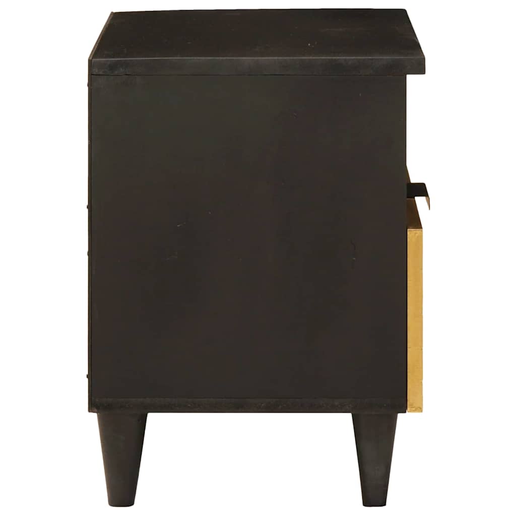 Nattbord 2 pcs Svart og Gull 40 x 33 x 46 cm heltre mango