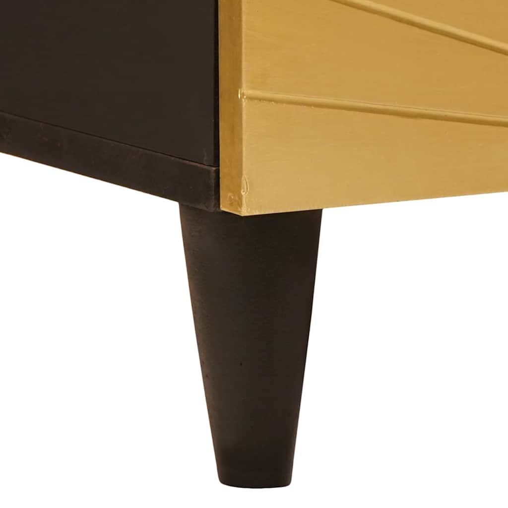 Nattbord med skuff Svart og Gull 50 x 33 x 60 cm heltre mango