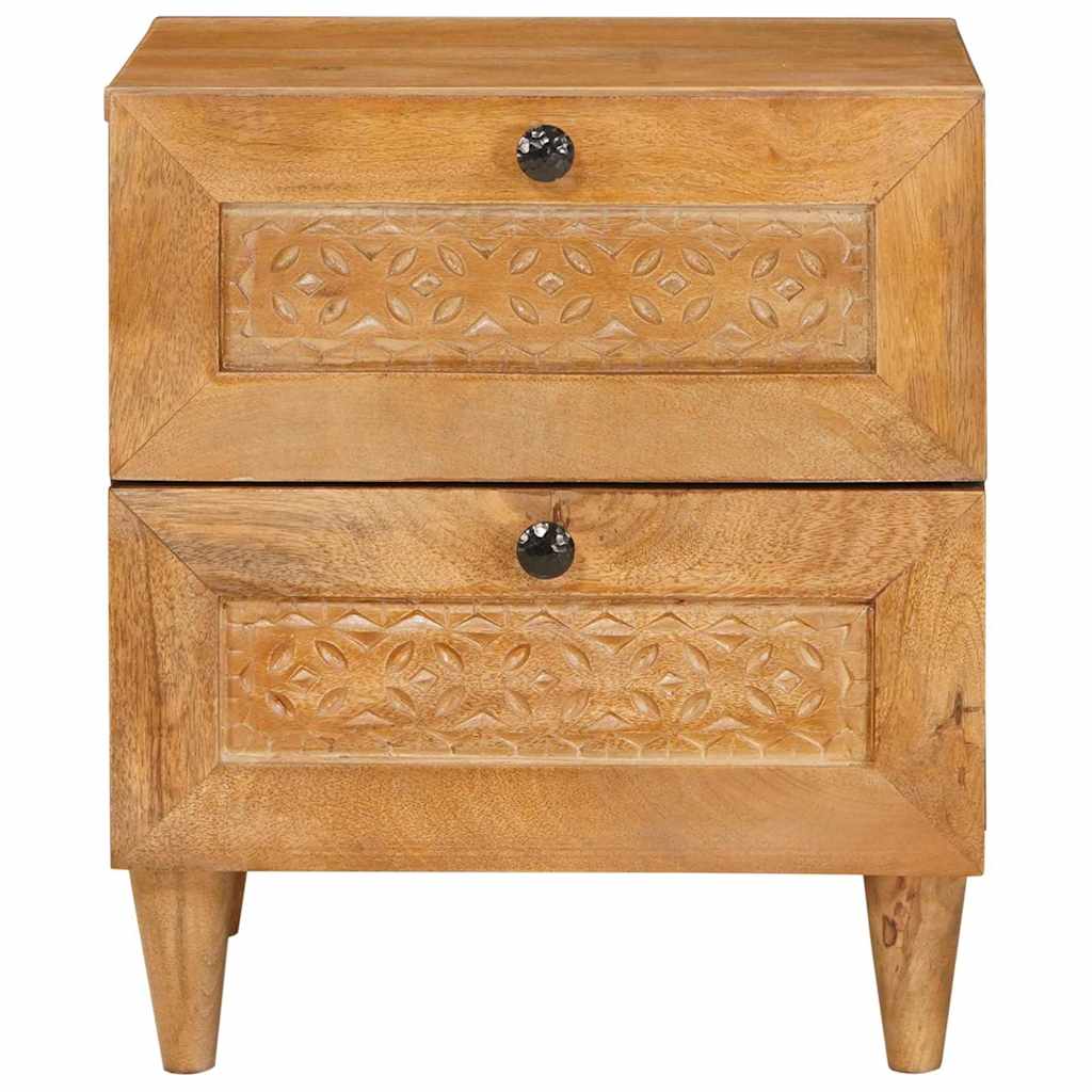 Nattbord med skuff 2 pcs Lysebrun 40 x 33 x 46 cm heltre mango