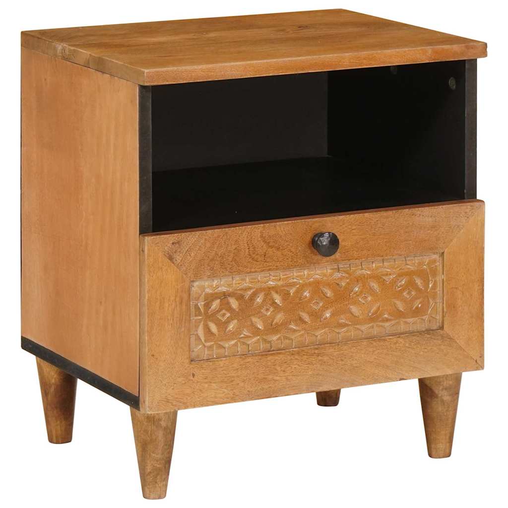 Nattbord med skuff Lysebrun 40 x 33 x 46 cm heltre mango
