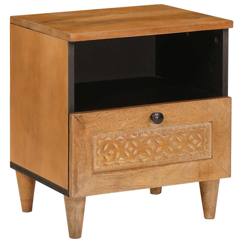 Nattbord med skuff Lysebrun 40 x 33 x 46 cm heltre mango