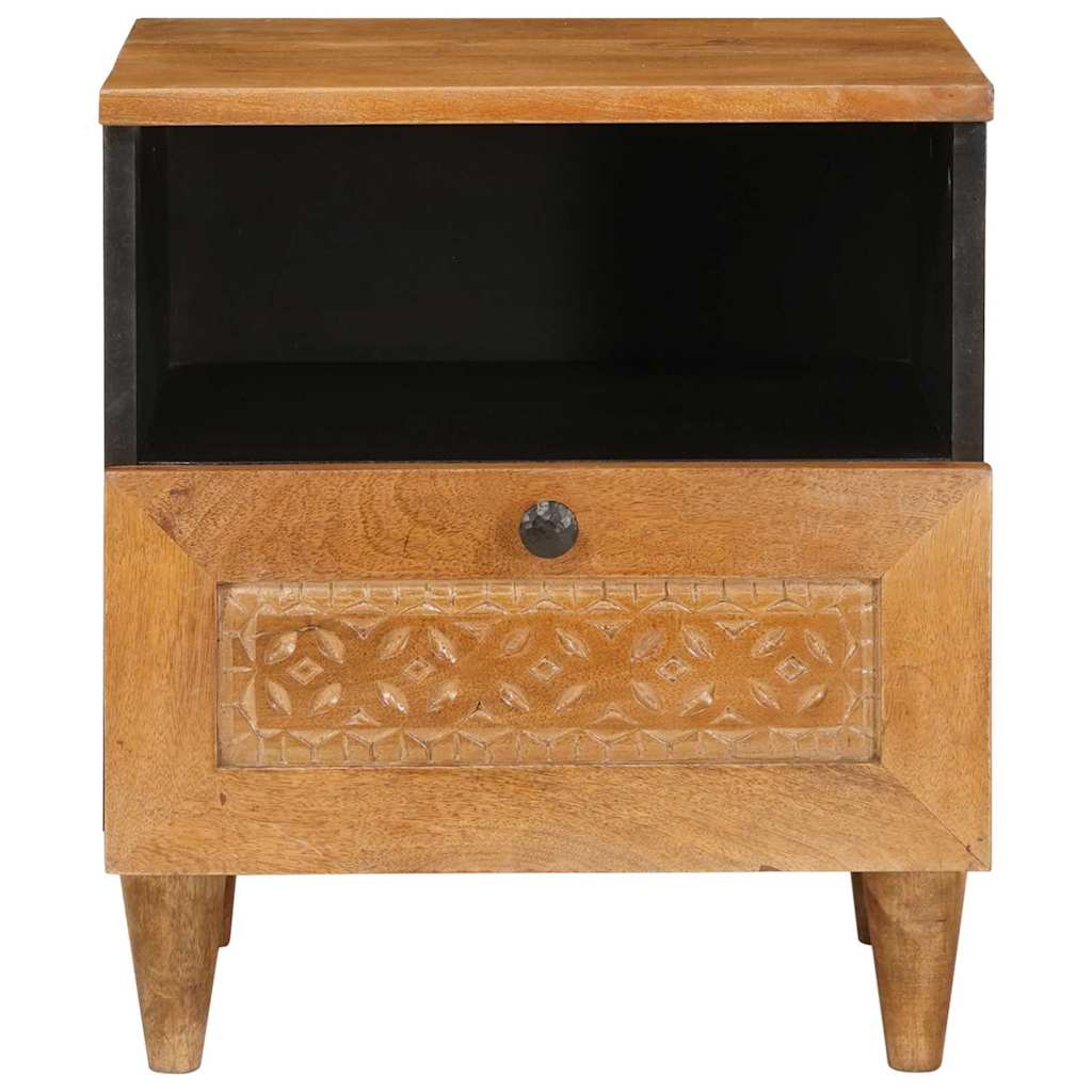 Nattbord med skuff 2 pcs Lysebrun 40 x 33 x 46 cm heltre mango