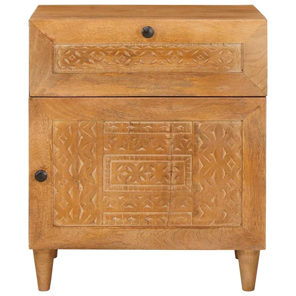 Nattbord med skuff Lysebrun 50 x 33 x 60 cm heltre mango