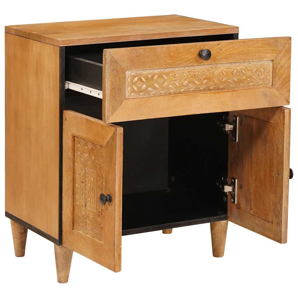 Nattbord med skuff Lysebrun 50 x 33 x 60 cm heltre mango