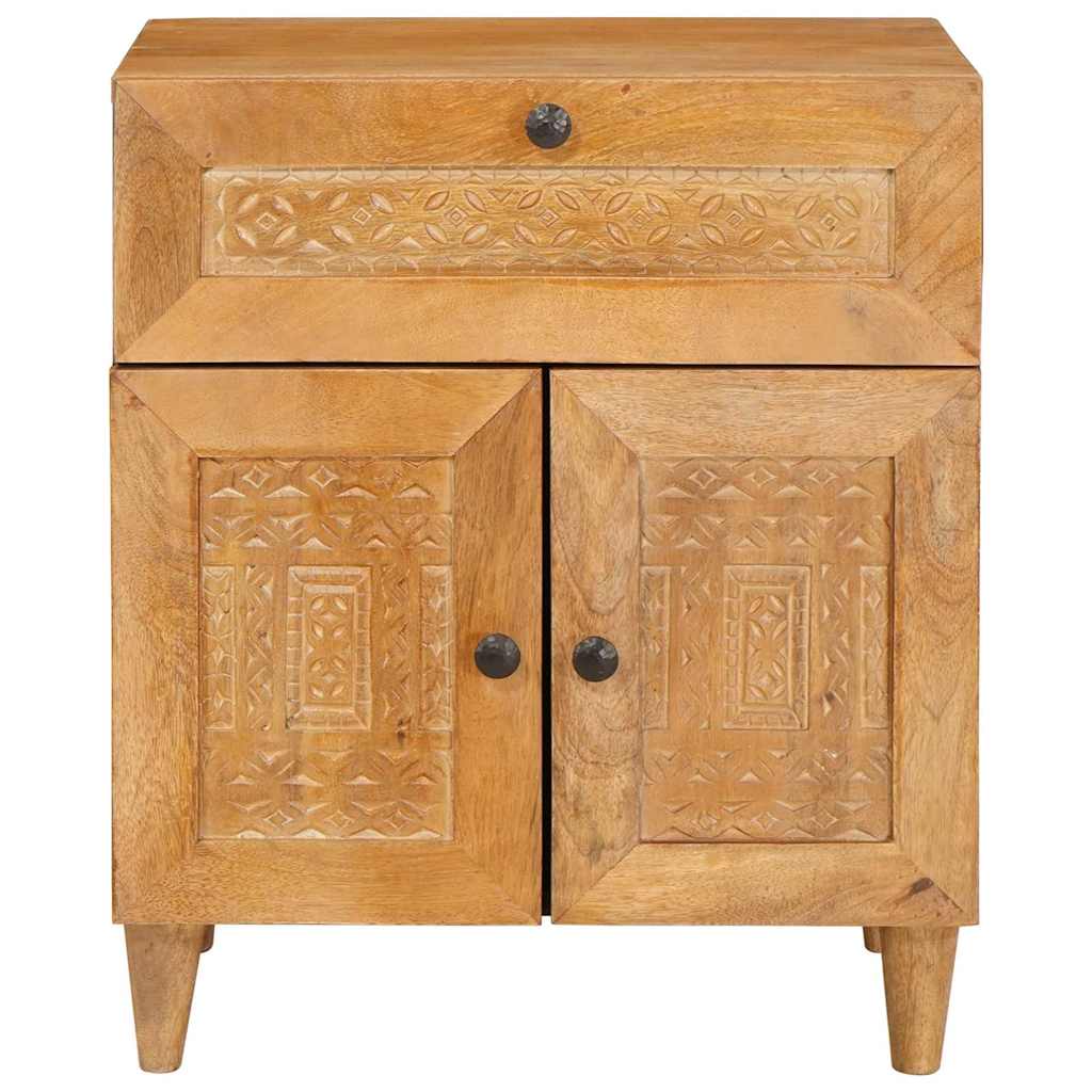 Nattbord med skuff Lysebrun 50 x 33 x 60 cm heltre mango