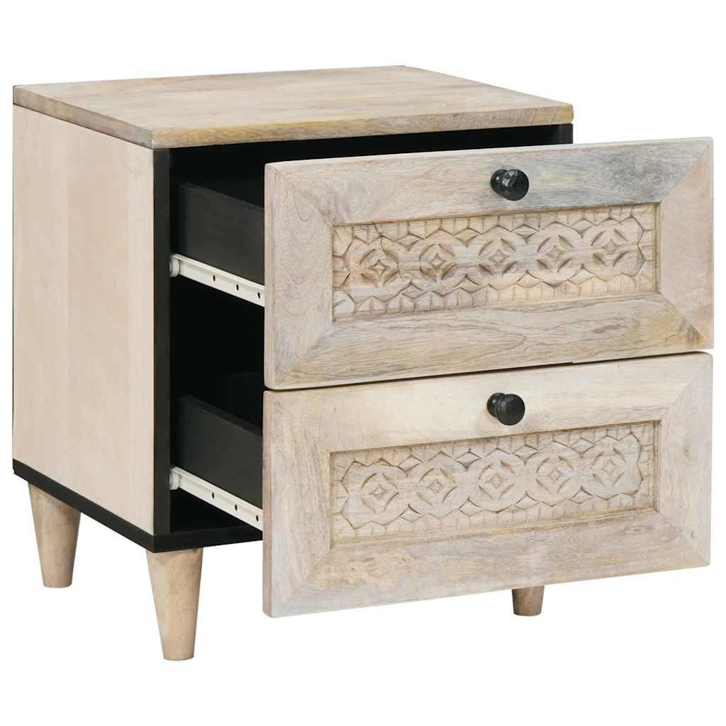 Nattbord med skuff Beige 40 x 33 x 46 cm heltre mango