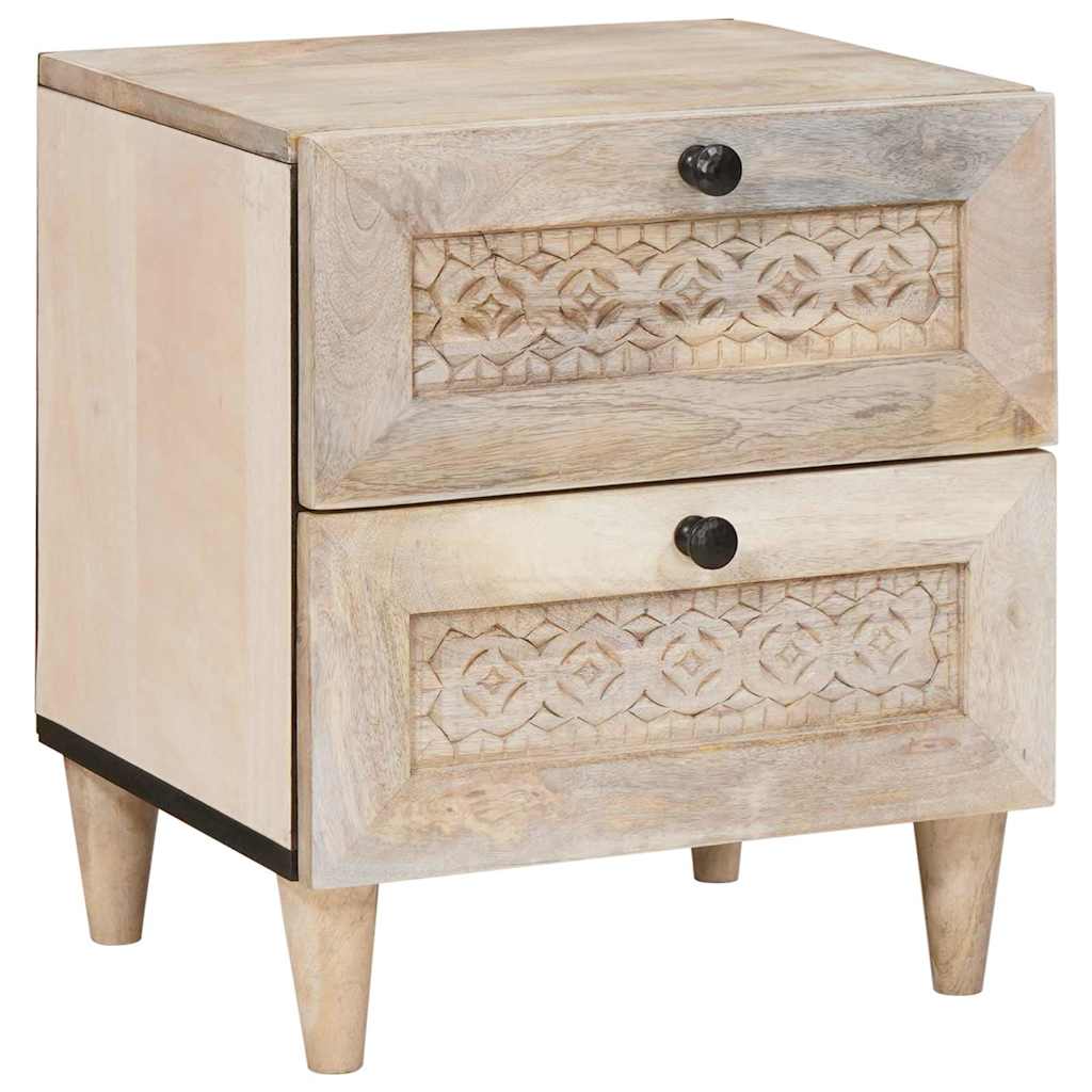 Nattbord med skuff 2 pcs Beige 40 x 33 x 46 cm heltre mango