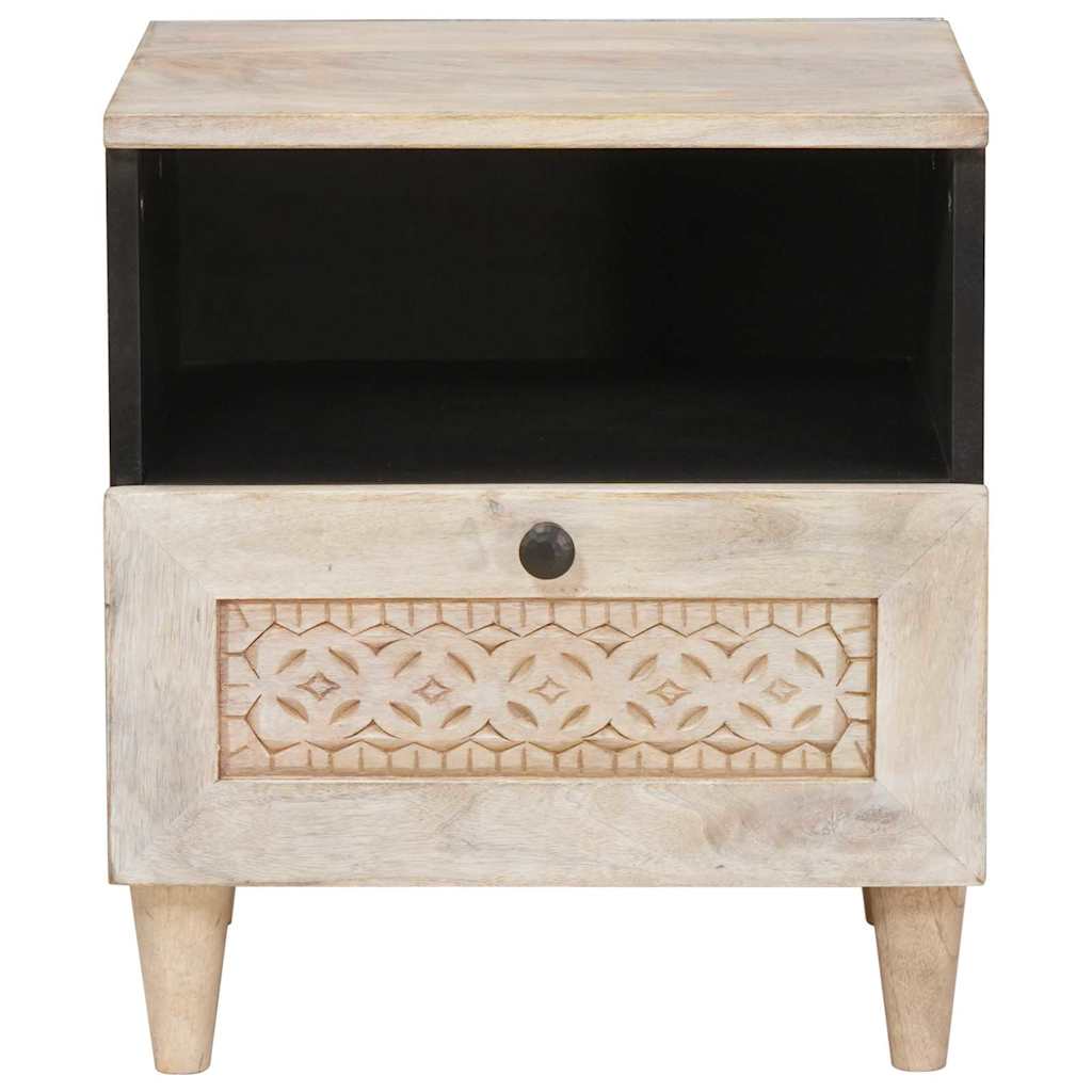 Nattbord med skuff 2 pcs Beige 40 x 33 x 46 cm heltre mango