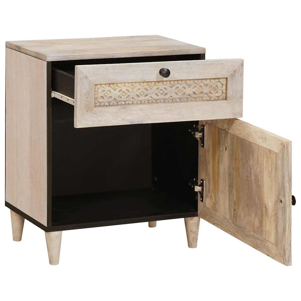 Nattbord med skuff med dør Beige 50 x 33 x 60 cm heltre mango