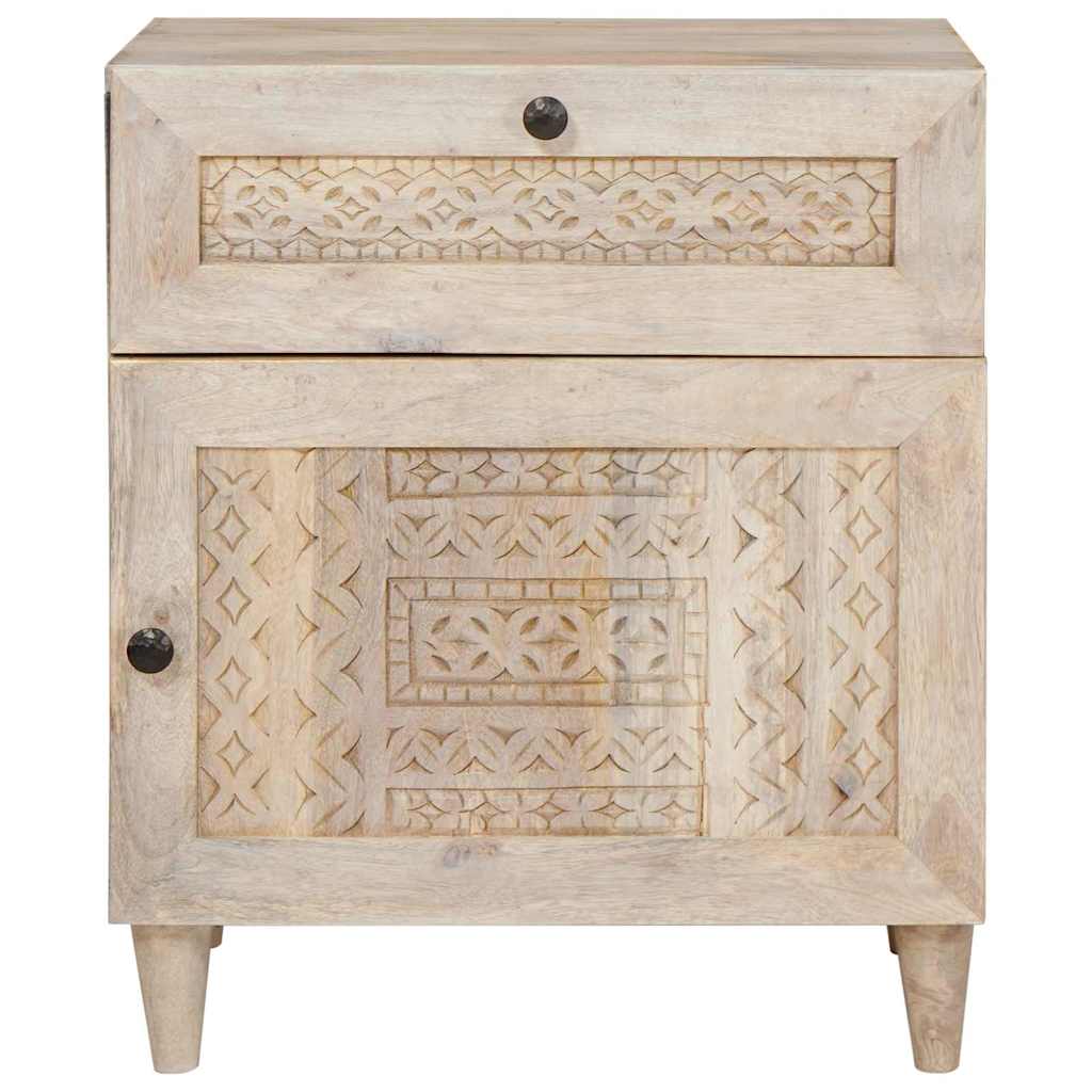 Nattbord med skuff med dør Beige 50 x 33 x 60 cm heltre mango