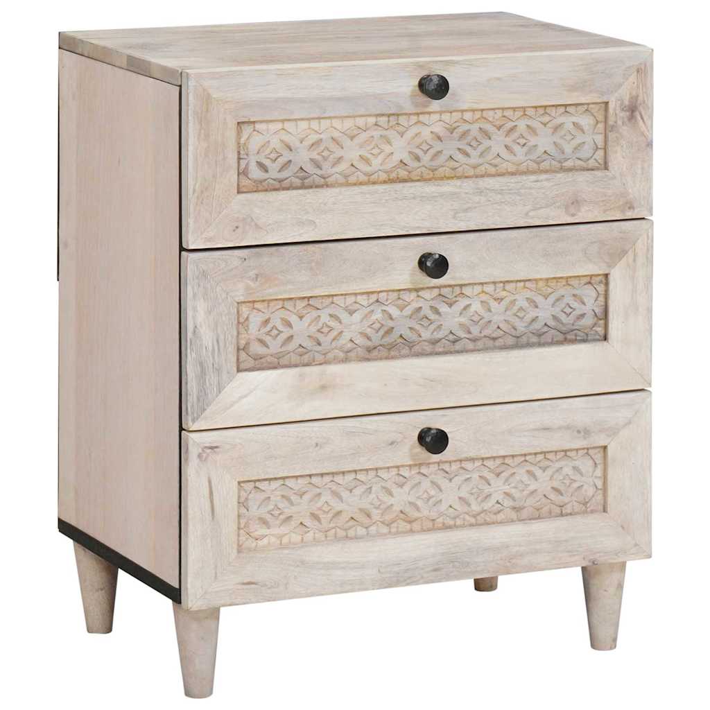Nattbord med skuff Beige 50 x 33 x 60 cm heltre mango