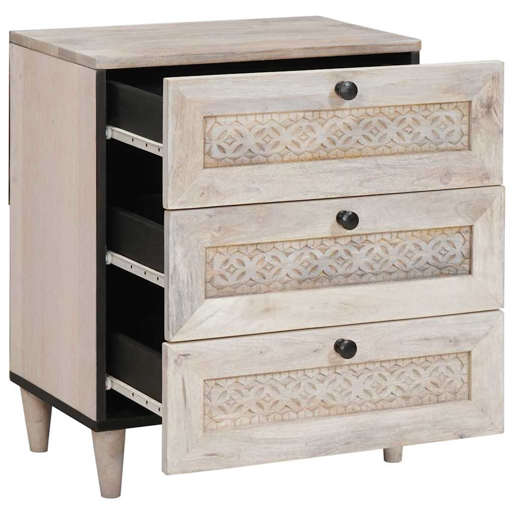 Nattbord med skuff Beige 50 x 33 x 60 cm heltre mango