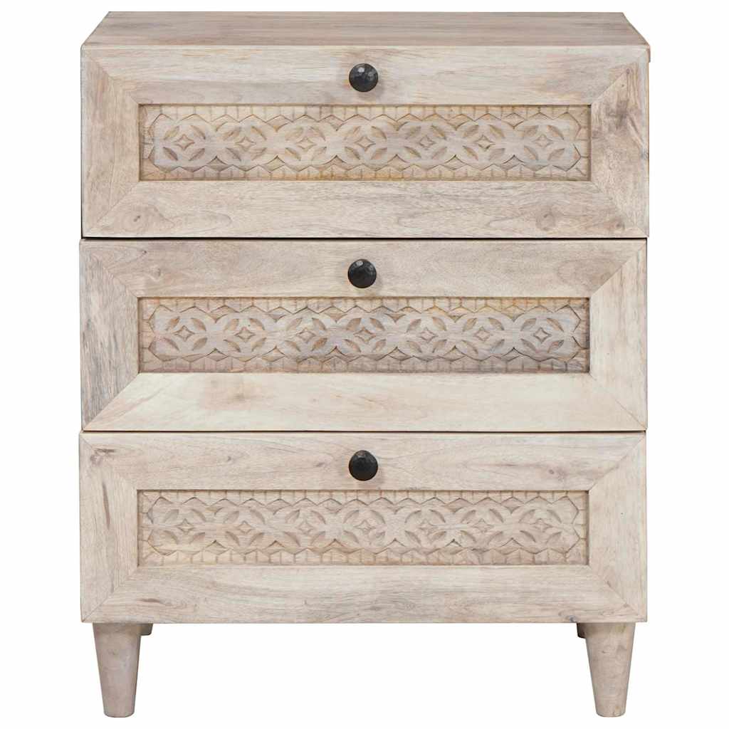 Nattbord med skuff Beige 50 x 33 x 60 cm heltre mango