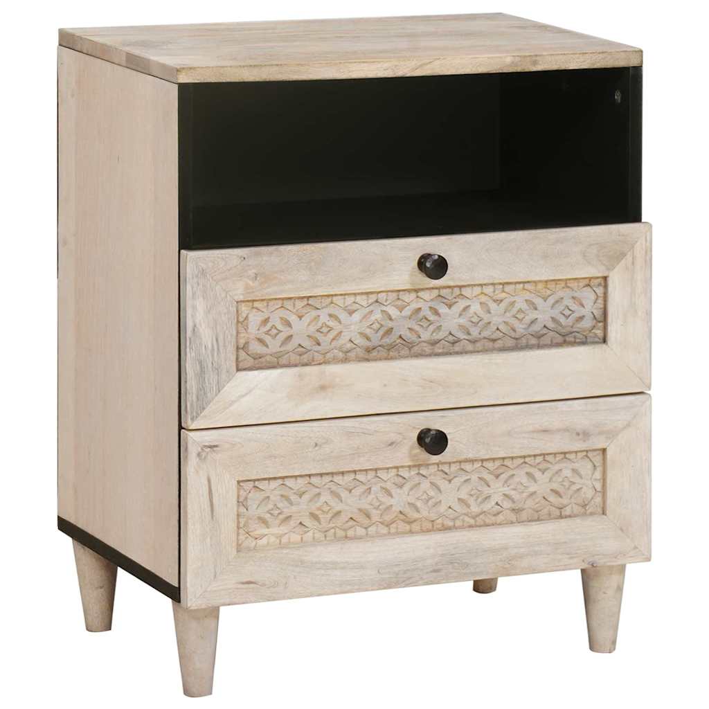 Nattbord med skuff med hylle Beige 50 x 33 x 60 cm heltre mango