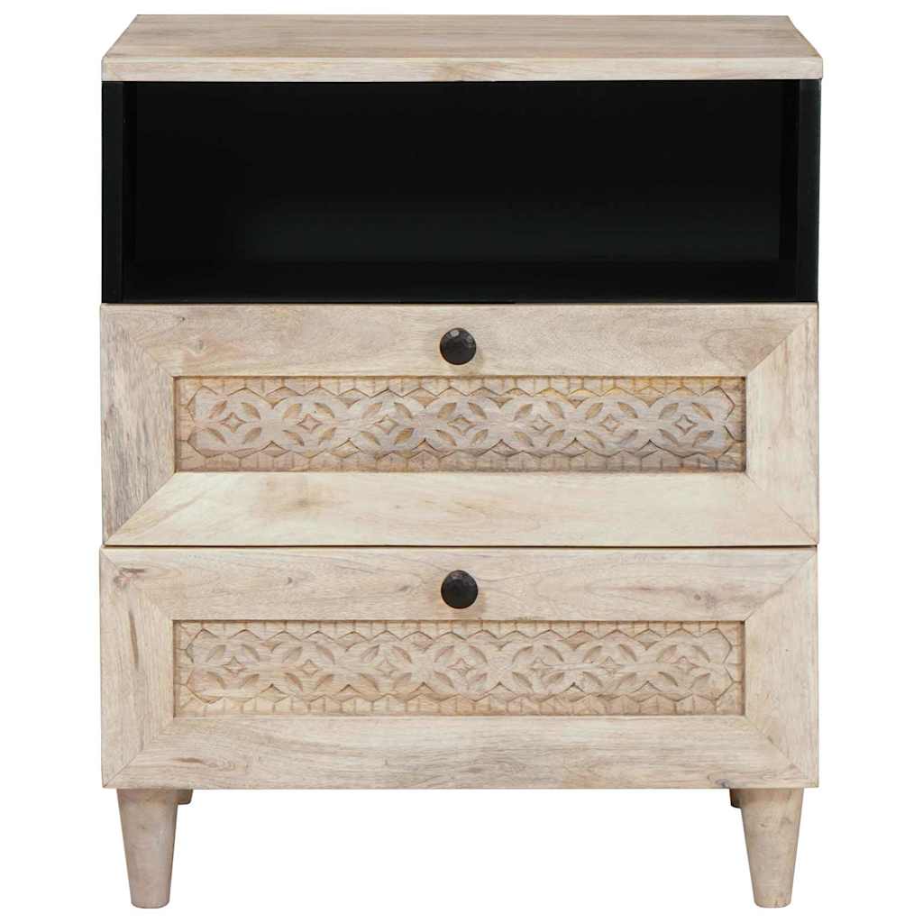Nattbord med skuff med hylle Beige 50 x 33 x 60 cm heltre mango